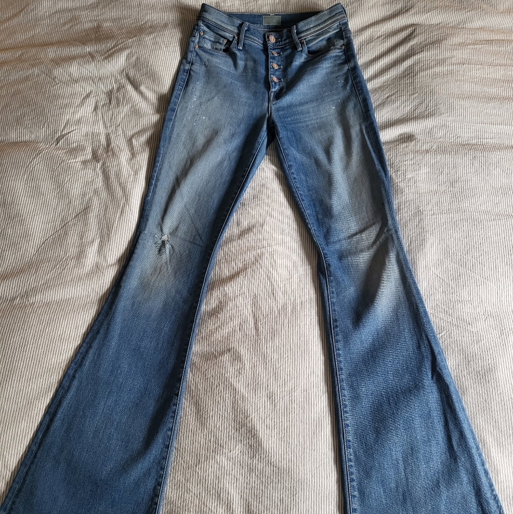 MOTHER Pixie Cruiser Fray High-rise Jeans Size 25